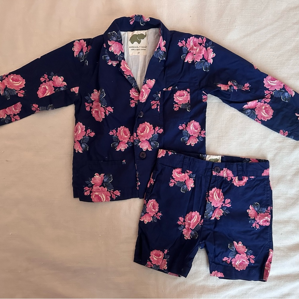 Monica and Andy Floral Suit 5T Blazer and Shorts
